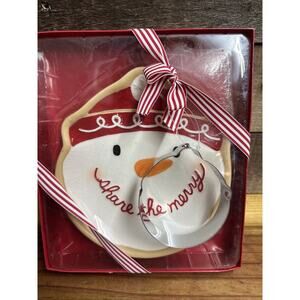 Hallmark Christmas Cookie Plate Snowman With Cookie Cutter Share The Merry